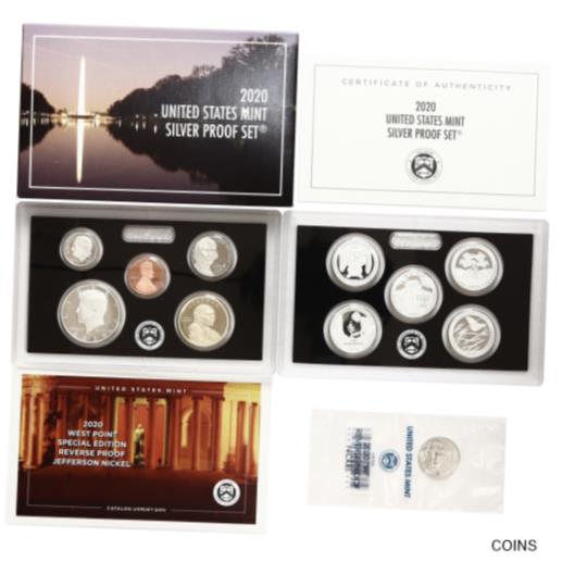 ڶ/ʼݾڽա ƥ    [̵] 2020 S Proof Set Original Box &COA 11 Coins .999% Silver WITH W NICKEL