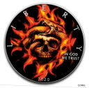 2020 アメリカン イーグル バーニング スカル & スネーク カラー化 1オンス .999 シルバー コイン2020 American Eagle BURNING SKULL & SNAKE Colorized 1oz .999 Silver Coin