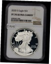 yɔi/iۏ؏tz AeB[NRC RC   [] 2020-S 1 oz American Silver Eagle - Proof - NGC PF 70 Ultra Cameo - SKU-E1928