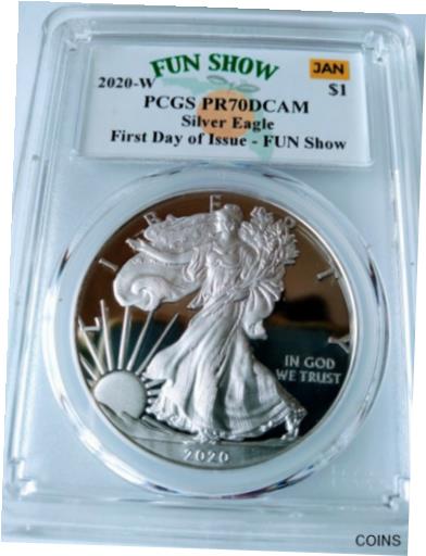 yɔi/iۏ؏tz AeB[NRC RC   [] 2020-W $1 Proof Silver Eagle PCGS PR70DCAM FDOI Fun Show population (541)