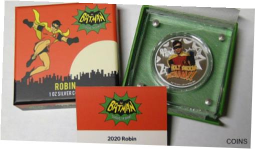 楽天金銀プラチナ　ワールドリソース【極美品/品質保証書付】 アンティークコイン コイン 金貨 銀貨 [送料無料] Batman Classic TV Series Robin 1 oz .999 Silver 2020 Niue Two Dollars Box & COA