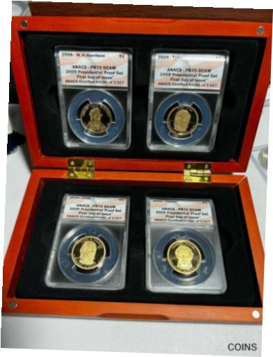 ڶ/ʼݾڽա ƥ Ų LIMITED ED. 2009-S PRESIDENTIAL 4 COIN SET ANACS PF 70 IN CHERRY DISPLAY CASE [̵] #ocf-wr-011272-276