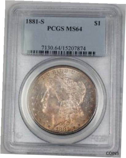 yɔi/iۏ؏tz AeB[NRC RC   [] 1881-S US Morgan Silver Dollar Coin $1 ANACS MS-64 Toned BR1 O