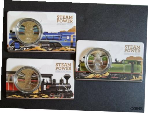 ڶ/ʼݾڽա ƥ Ų Australia 2022 Coloured 50c Steam Power Train NSW, VIC, TAS 3 Coins Carded [̵] #ocf-wr-011274-2171