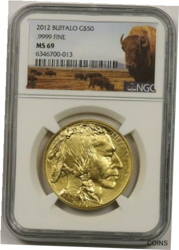 【極美品/品質保証書付】 アンティークコイン 金貨 2012 Buffalo Gold $50 One-Ounce MS 69 NGC 1 oz .9999 Fine [送料無料] #got-wr-011641-425