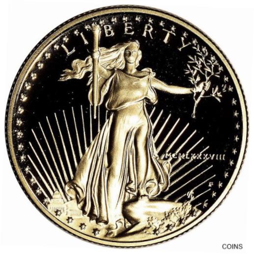 【極美品/品質保証書付】 アンティークコイン コイン 金貨 銀貨 [送料無料] 1988-P American Gold Eagle Proof 1/2 oz $25 - Coin in Capsule