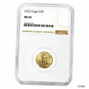 【極美品/品質保証書付】 アンティークコイン コイン 金貨 銀貨 [送料無料] 2022 $5 American Gold Eagle 1/10 oz NGC MS69 Brown Label