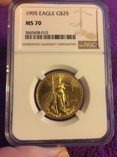 【極美品/品質保証書付】 アンティークコイン 金貨 1995 $25 1/2oz Gold Eagle MS70 NGC [送料無料] #got-wr-011749-4248