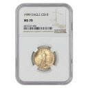 【極美品/品質保証書付】 アンティークコイン コイン 金貨 銀貨 [送料無料] 1999 $10 Gold Eagle NGC MS70 1/4 ounce American modern issue 22KT coin