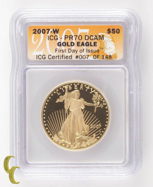  アンティークコイン 金貨 2007 G$50 Gold American Eagle 1 Oz. Proof Graded by ICG as PR70DCAM First Day  #gof-wr-011749-5283