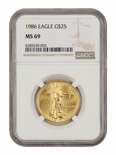 【極美品/品質保証書付】 アンティークコイン コイン 金貨 銀貨 [送料無料] 1986 Gold Eagle $25 NGC MS69 - American Gold Eagle AGE