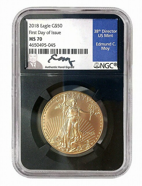 【極美品/品質保証書付】 アンティークコイン 金貨 2018 $50 Gold Eagle MS70 - First Day Issue FDI - Edmund Moy Signed - 1 of 124 [送料無料] #gof-wr-011749-5903