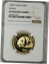 中国 1987P G50Y 1/2oz プルーフ ゴールド パンダ PF69UCAM NGC 2801897-032China 1987P G50Y 1/2oz Proof Gold Panda PF69UCAM NGC 2801897-032