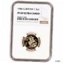 1986 英国ゴールド 1 ソブリン プルーフ ?1 - NGC PF69 ウルトラ カメオ1986 Great Britain Gold 1 Sovereign Proof ?1 - NGC PF69 Ultra Cameo(3)