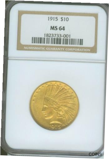 【極美品/品質保証書付】 アンティークコイン 硬貨 1915 ( 1915-P ) $10 INDIAN EAGLE NGC MS64 NICE MS-64 BETTER DATE SCARCE Near GEM [送料無料] #oot-wr-011764-431