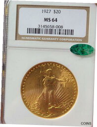 【極美品/品質保証書付】 アンティークコイン 金貨 1927-P $20 Saint Gaudens Gold Double Eagle NGC MS64 CAC ~ CAC PRICE GD $2,850! [送料無料] #got-wr-011764-86