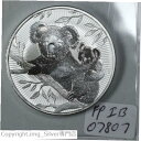 オーストラリア 2018 2オンス .999 シルバー コアラ & ベイビー 次世代 BU ラウンド #07807Australia 2018 2oz .999 Silver Koala & Baby Next Generation BU Round #07807
