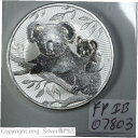 オーストラリア 2018 2オンス .999 シルバー コアラ & ベイビー 次世代 BU ラウンド #07803Australia 2018 2oz .999 Silver Koala & Baby Next Generation BU Round #07803