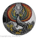 2021 ニウエ バーニング フェニックス ブラック プルーフ 2 オンス .999 シルバー コイン 500 枚のみ製造2021 Niue Burning Phoenix Black Proof 2 oz .999 silver coin Only 500 made