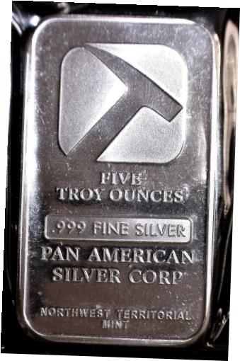  アンティークコイン コイン 金貨 銀貨  Pan American Silver Corp. Northwest Territorial Mint, 5 Oz .999 Pure Silver Bar