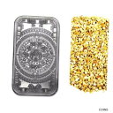 5 トロイオンス .999 シルバー アステカ カレンダー バー BU + アラスカ産純金ナゲット 10 個5 TROY OZ .999 SILVER AZTEC CALENDER BAR BU + 10 PIECE ALASKAN PURE GOLD NUGGETS