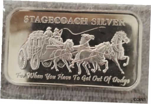  アンティークコイン コイン 金貨 銀貨  Sealed NWT Stagecoach 1 oz Troy .999 Fine Solid Silver Divisable Bar Prepper NEW