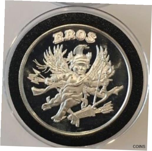 楽天金銀プラチナ　ワールドリソース【極美品/品質保証書付】 アンティークコイン コイン 金貨 銀貨 [送料無料] Eros Mythological Legends Collectible Coin 1 Troy Oz .999 Fine Silver Round AMC