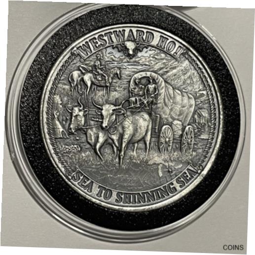 【極美品/品質保証書付】 アンティークコイン コイン 金貨 銀貨 送料無料 Westward Journey Expansion Frontiers 1 Troy Oz .999 Fine Silver Round Coin Medal