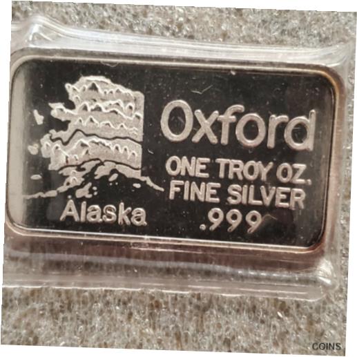 ڶ/ʼݾڽա ƥ    [̵] Oxford Assaying Refining Alaska 1 oz .999 Silver ART Bar Vintage Rare Anchorage