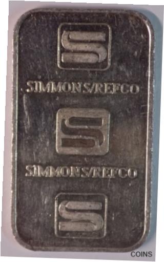 【極美品/品質保証書付】 アンティークコイン コイン 金貨 銀貨 [送料無料] Simmons/Refco 1 troy oz .999+ fine silver bar