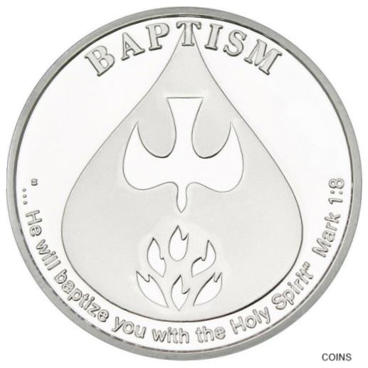  アンティークコイン コイン 金貨 銀貨  2022 Baptism 999 Silver 1 oz Religious Medal Round Christian Catholic Gift BT707