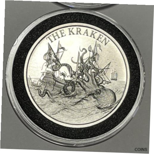 【極美品/品質保証書付】 アンティークコイン コイン 金貨 銀貨 [送料無料] The Kraken Sea Monster Collectible Coin 1 Troy Oz .999 Fine Silver Round Medal