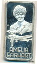 【極美品/品質保証書付】 アンティークコイン コイン 金貨 銀貨 送料無料 AMELIA EARHART SILVER 1 OZ BAR 999 FINE-HAMILTON MINT-NICE SHIPS FREE