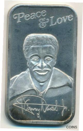 【極美品/品質保証書付】 アンティークコイン コイン 金貨 銀貨 送料無料 SAMMY DAVIS JR PEACE LOVE 1 OZ SILVER BAR-USSC 426/2000 SCARCE-SHIPS FREE