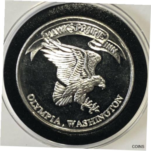 yɔi/iۏ؏tz AeB[NRC RC   [] Hawkfs Prairie Inn Olympia Lacey Sport Bar Coin 1 Troy Oz .999 Fine Silver Round