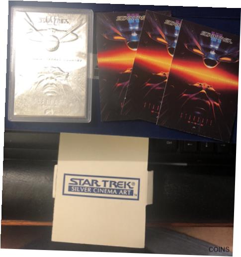  アンティークコイン コイン 金貨 銀貨  1 OZ SILVER STAR TREK CINEMA ART UNDISCOVERED COUNTRY COA TEASER POSTER, & CASE