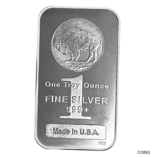 【極美品/品質保証書付】 アンティークコイン コイン 金貨 銀貨 [送料無料] 1 oz Highland Mint Buffalo Silver Bar .999 Fine