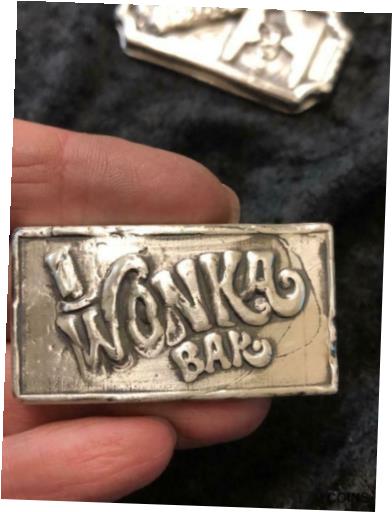 【極美品/品質保証書付】 アンティークコイン 銀貨 2 Troy Oz. MK BarZ Willie Wonka Chocolate BarZ .999 Fine Silver 送料無料 sof-wr-011842-9610