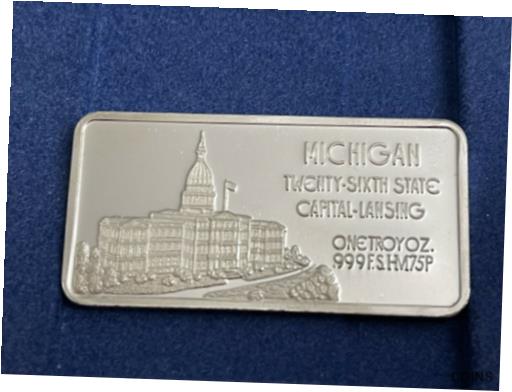 【極美品/品質保証書付】 アンティークコイン 銀貨 Lansing Michigan 26th State Hamilton Mint One Troy Oz Silver [送料無料] #sof-wr-011842-11165