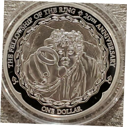  アンティークコイン コイン 金貨 銀貨  New Zealand 1 oz .999 Silver 20th Anniv Lord of The Rings fellowship Frodo Coin