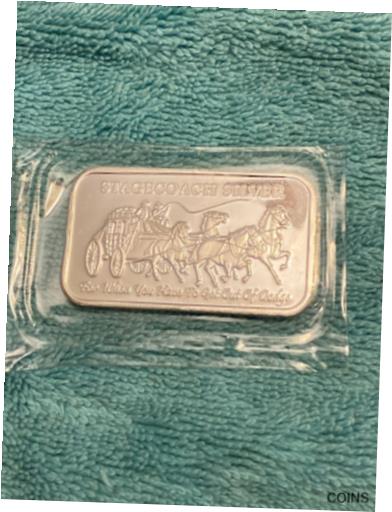 【極美品/品質保証書付】 アンティークコイン コイン 金貨 銀貨 送料無料 1 oz .999 Fine Silver STAGECOACH 1/4 Oz Divisible Prepper Bar RARE