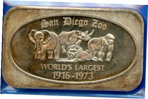 1 オンス .999 シルバーバー サンディエゴ動物園 1973 米国 シルバー コーポレーション1 oz .999 Silver Bar San Diego Zoo 1973 United States Silver Corporation