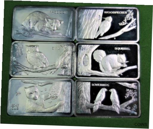 ڶ/ʼݾڽա ƥ    [̵] RARE 1974 Mt. Everest WILDLIFE TREE 6 bar set (1 oz each) with box