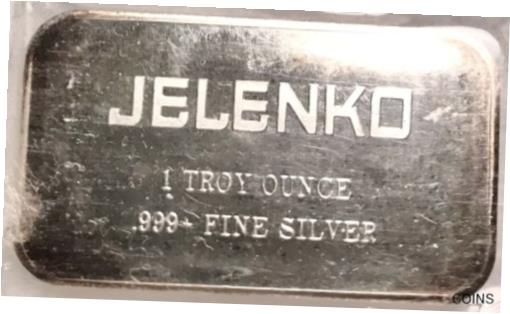 【極美品/品質保証書付】 アンティークコイン コイン 金貨 銀貨 送料無料 SCARCE ISSUE VINTAGE JELENKO 1 TROY OUNCE SILVER BAR INGOT SINCE 1912