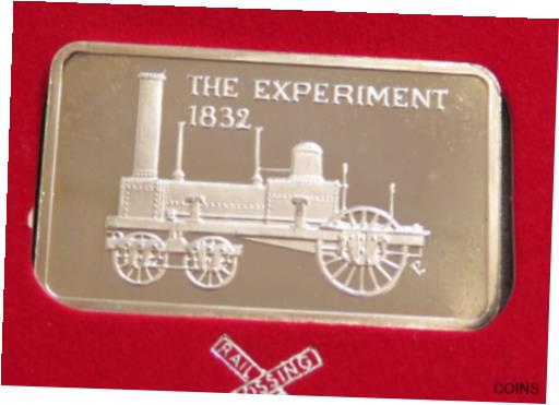  アンティークコイン コイン 金貨 銀貨  America's Great Trains Locomotive 1 Oz .999 Silver Bar "The Experiment 1832"