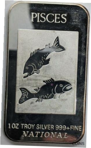 yɔi/iۏ؏tz AeB[NRC  1 OZ Bar 999 Silver Pisces Fish Natuonal Zodiac Series [] #sof-wr-011842-4217