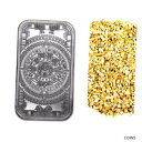 1オンス .999 シルバー アステカ カレンダー バー + アラスカ産純金ナゲット 50個1 OUNCE .999 SILVER AZTEC CALENDER BAR BU + 50 PIECE ALASKAN PURE GOLD NUGGETS