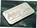 【極美品/品質保証書付】 アンティークコイン コイン 金貨 銀貨 [送料無料] National Refiners 1 oz Troy Silver Bar- Merry Christmas Art Bar