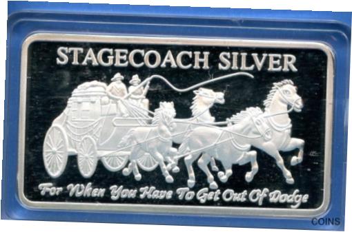  アンティークコイン コイン 金貨 銀貨  1 oz .999 Fine Silver Bar Vintage Art #79- Stagecoach Silver Divisible Bar
