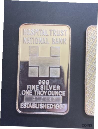 【極美品/品質保証書付】 アンティークコイン コイン 金貨 銀貨 送料無料 SUPER RARE Hospital Trust National Bank 1oz Silver Bar